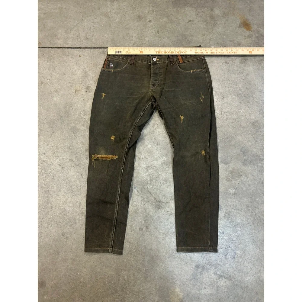 Y2K/2000s Tillo Jeans Distressed Tapered Olive Brown 36x28